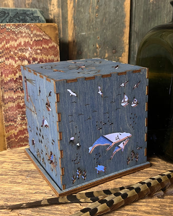 MA-BO Wood Luminary with Lights - Blue Ocean