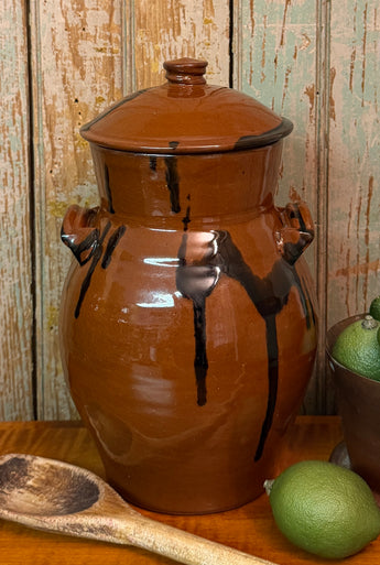 NV-1153 Small Mottled Redware Canister