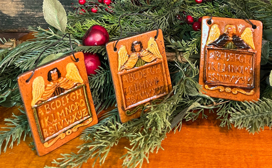 GMS-T149 Shooner Redware Angel ABC Ornaments
