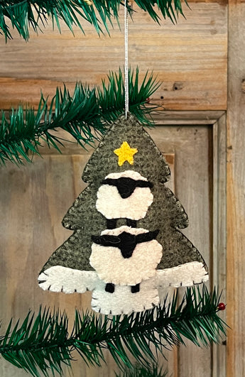 NG-226E Wool Tree Ornament - 2 Sheep