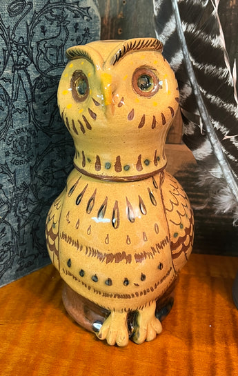 EJS-137 Yellow Pottery Owl Jug & Cup