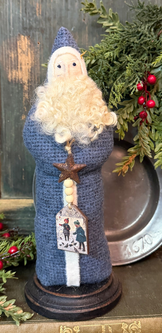 NG-240B Belsnickel in Blue Wool Coat with Ornament