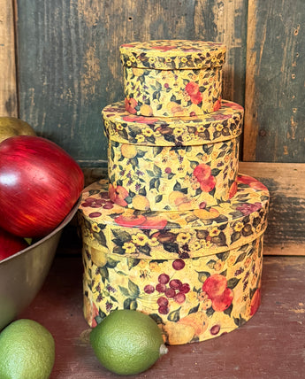 NV-1099 LANG Stacking Floral Oval Boxes - Set of 3