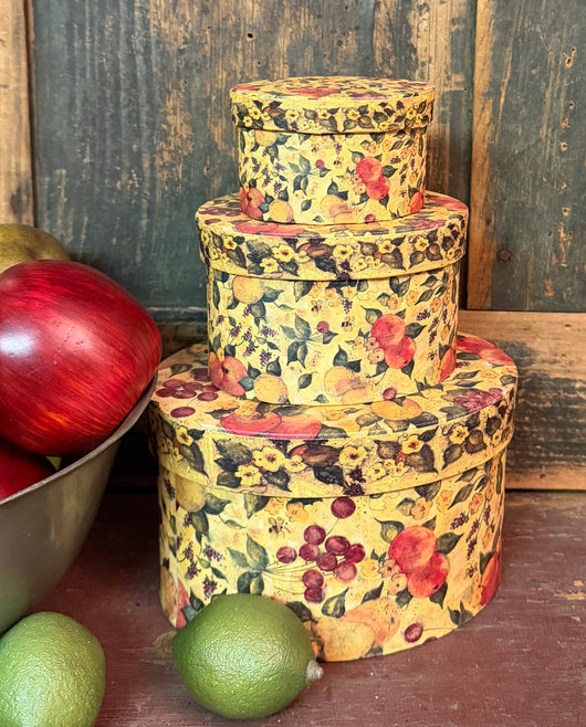 NV-1099 LANG Stacking Floral Oval Boxes - Set of 3