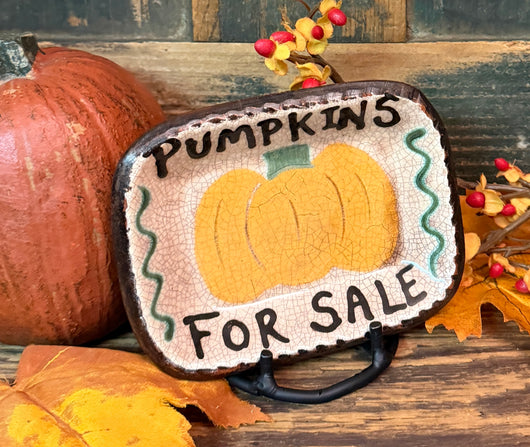 KS-80 'Pumpkins for Sale' Redware Tray