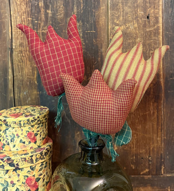 TBH-48 Fabric Tulip on Dowel - Set of 3 (assorted)