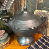 OWP-01 Vintage Old World Pewter - Lidded Tureen with Swan Handles