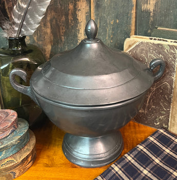OWP-01 Vintage Old World Pewter - Lidded Tureen with Swan Handles