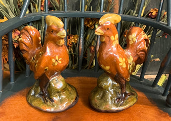 GMS-F68 Shooner Redware Rooster Figurines