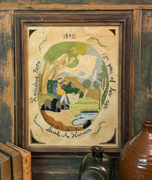VN-18 Original Framed Embroidered Stitchery 