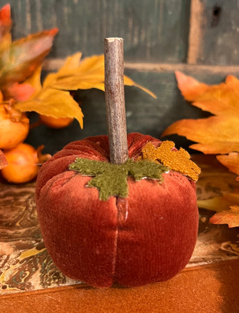 PB-190A Orange Velvet Mini Pumpkin