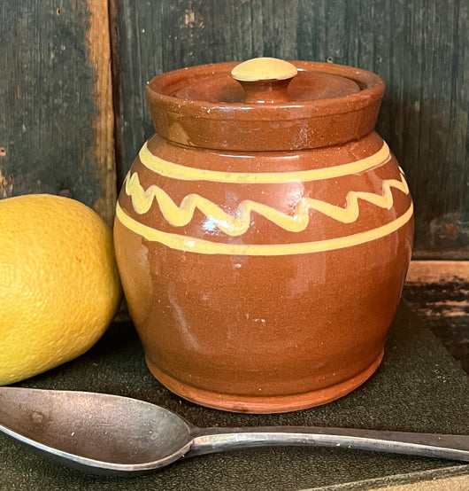 SF-03 Wisconsin Pottery Redware Covered Jar