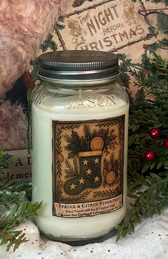 HSC-HC-ST Stocking Jar Candle - Spruce & Citrus
