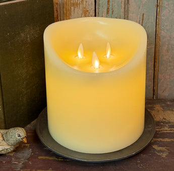 NV-1149 Large Cream Realistic 3 Flame Candle