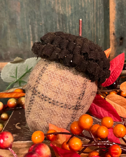 PB-99A Sm Wool Acorn with Brown Hand-hooked Cap