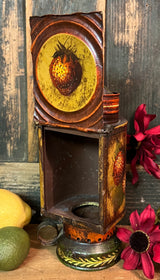 NV-946 Hand-painted "Strawberries" Tole Painted Tin Mini Lantern