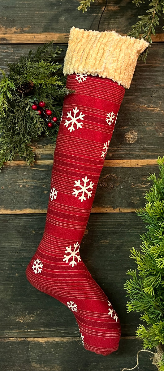 MA-19 Fabric Hanging Stocking - Snowflakes