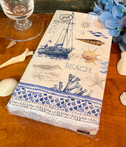 MDW-15 Paper Hostess Napkins - Ocean Tide