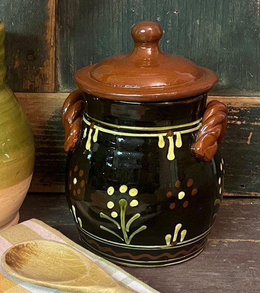 NV-994 Black Pottery Squat Small Canister