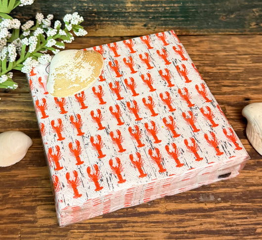 BI-08 Paper Cocktail Napkins - Lobsters