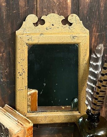 FB-20 Mustard Crackle Painted Wood Mirror