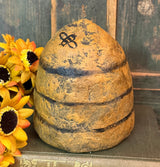 NV-1084 Paper Mache Beeskep with Painted Bees