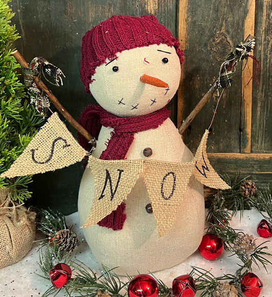 NV-1076 Standing Snowman with Banner