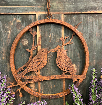 EG-210 Rusty Love Birds Wreath