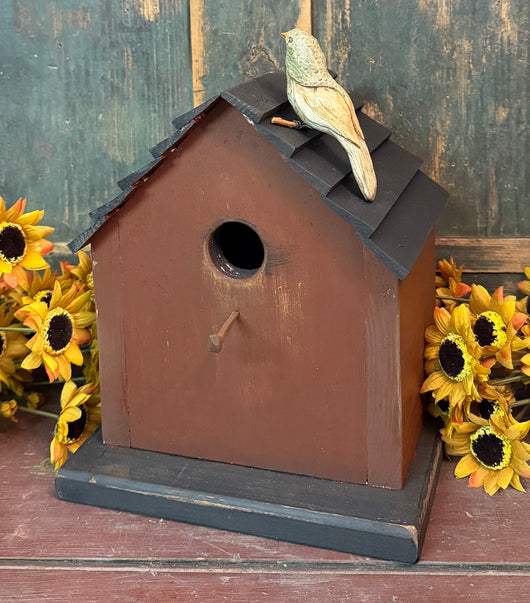 WD-72B Aged Red Birdhouse