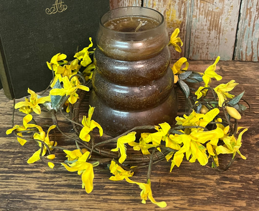 NV-FCR Faux Forsythia Candle Ring
