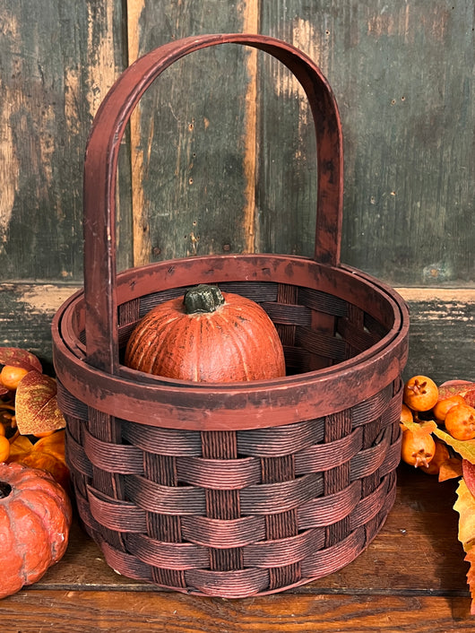 BG-B609 Red Round Handled Basket