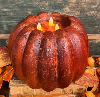 RJ-LPC Realistic Flame Lg Pumpkin Candle