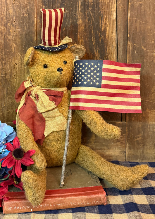 PPP-41 Sitting Americana Beige Bear with Flag