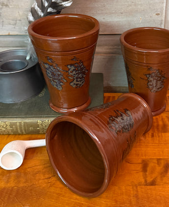 NV-100 Redware Tumblers with Mottled Design - Set of 6