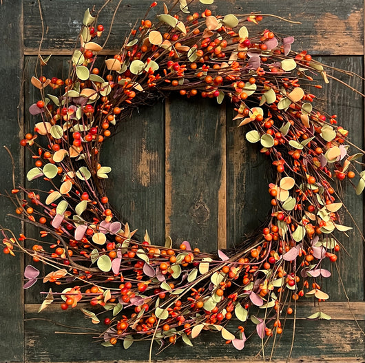 WI-10 Faux Bittersweet Wreath