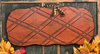 MA-16A Wood Combed Pumpkin Plaque