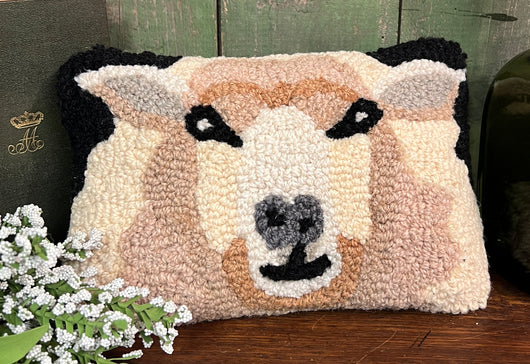 C4C-05 Sheep Face Wool Hooked Pillow