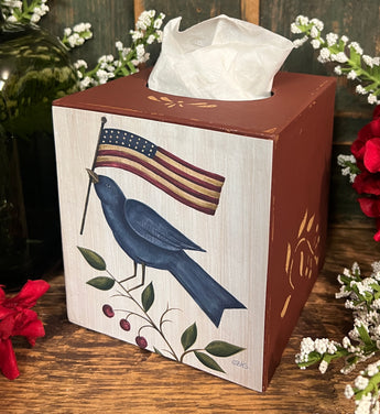 BHS-TC10 Bird with Flag Print Tissue Cover