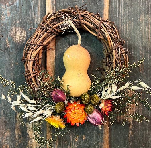 CD-GW30 Gourd with Dried Flowers Wreath