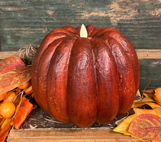 RJ-MPC Realistic Flame Med Pumpkin Candle