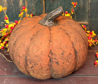 RA-146 Large Short Orange Paper Mache Pumpkin