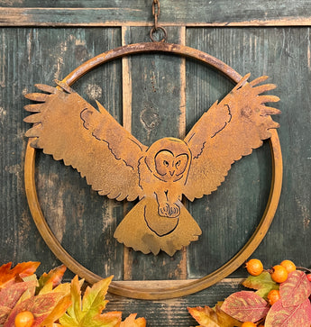 EG-231 Rusty Screech Owl Wreath