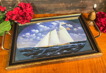 MB-T3 Clipper Ship Print Tray with Brass Handles