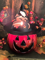 CG-2017 Jack-O Candle with Tin Witch Hat - Pumpkin Pie