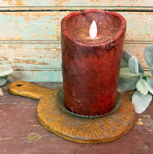 WA-05  Resin Candle Tray with Red Flame Candle