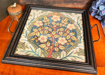 MB-T2 William Morris Rose Print Tray with Brass Handles
