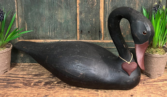 NV-721 Hand-Carved & Painted Black Swan