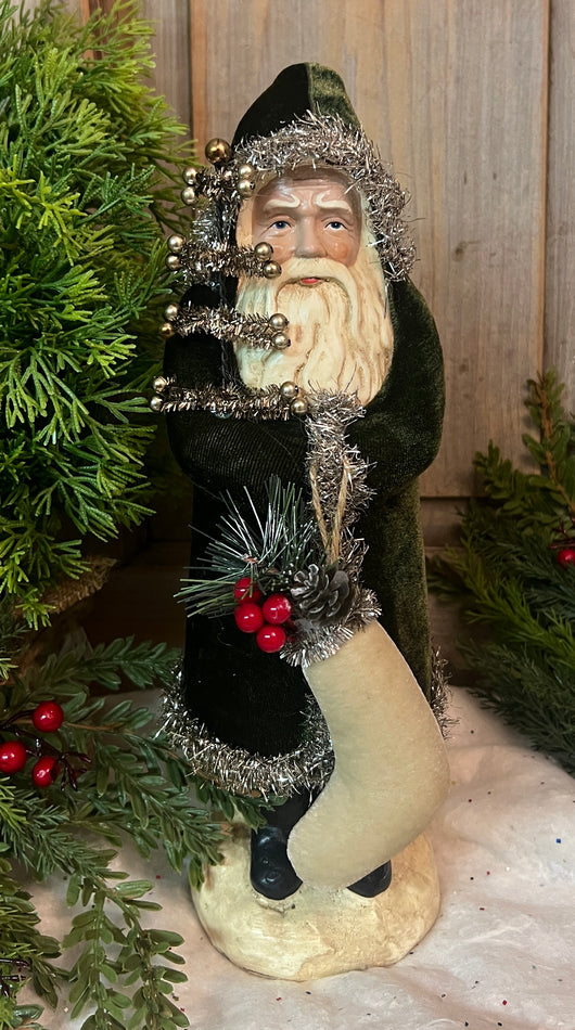 RA-185 12” Dark Green Velvet Belsnickle