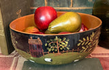PW-PB Pottery Bowl with Sheep, House & Trees
