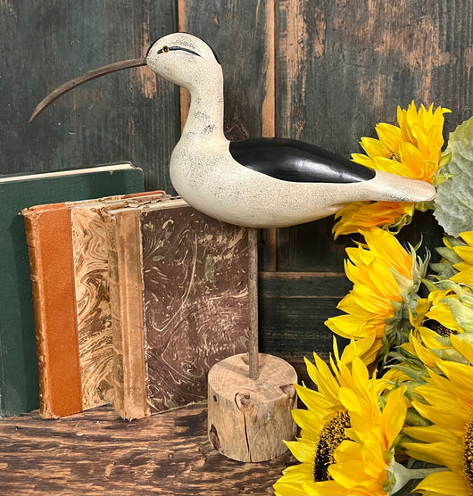NV-724 Hand-Carved & Painted Large Shorebird